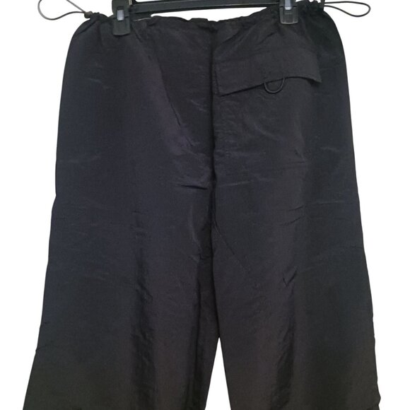 NEW Almost Famous Black Nylon Parachute Pants Toggle Joggers, Size L - Picture 15 of 16